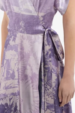ADANASTR Silk Wrap Dress