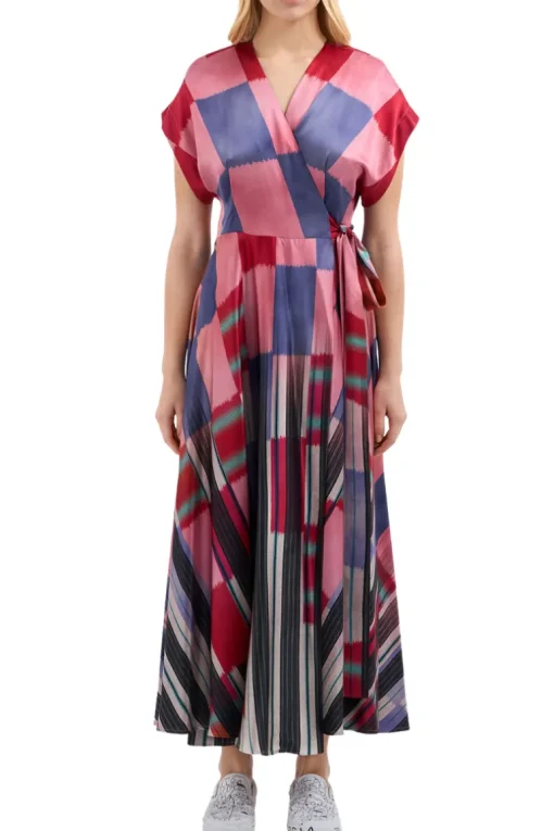 ADANASTR Silk Wrap Dress