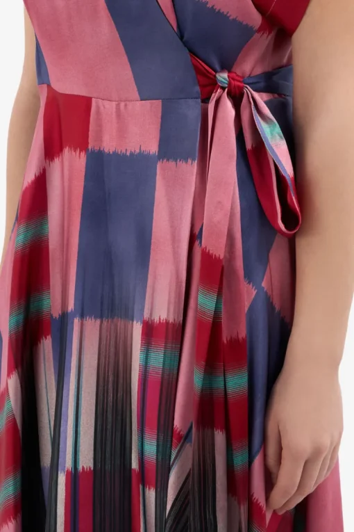 ADANASTR Silk Wrap Dress