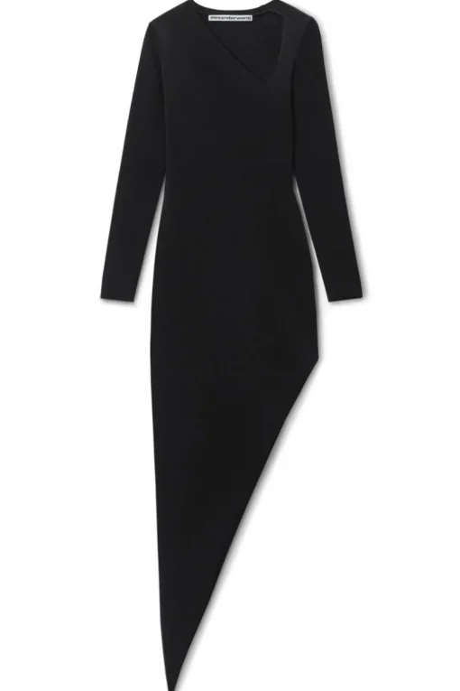Asymmetric Long-sleeve Dress