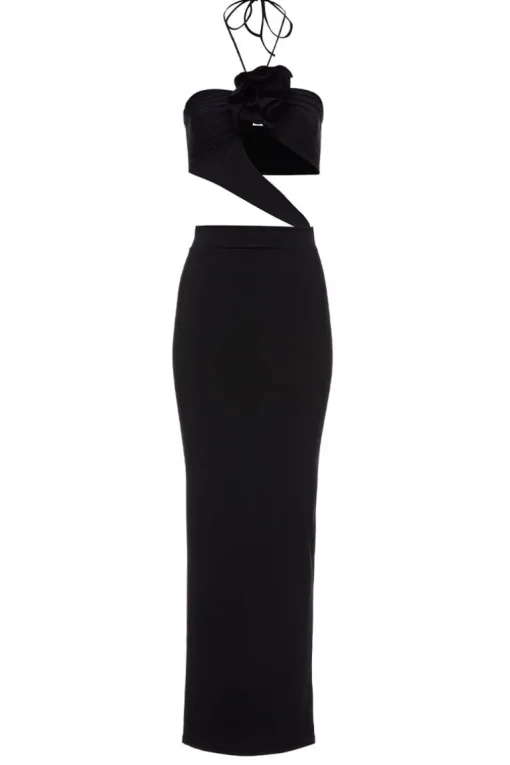 Asymmetrical Cutout Maxi Dress