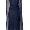 Asymmetrical Draped Midi Dress