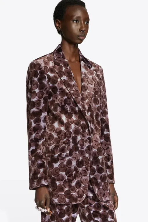 Blanchets Printed Velvet Blazer