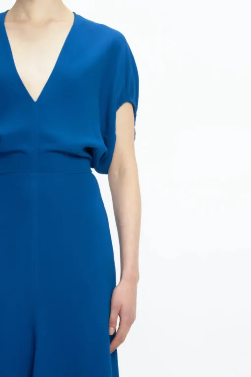 Blouson Detail Midi Dress
