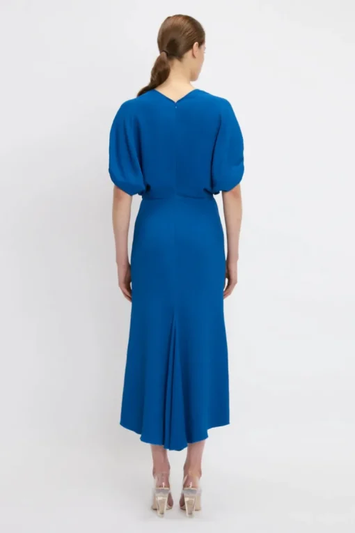 Blouson Detail Midi Dress