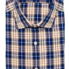 Blue Tan Plaid Shirt