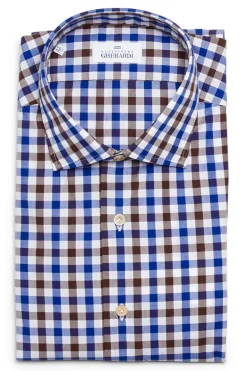 Brown Blue Plaid Shirt