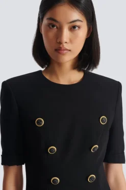 8-Button Crepe Dress