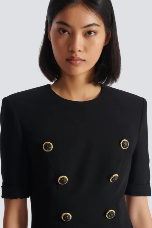 8-Button Crepe Dress