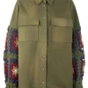 Canvas Overshirt With Crochet Sleeves