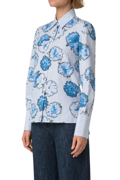Carnation Print Stripe Shirt