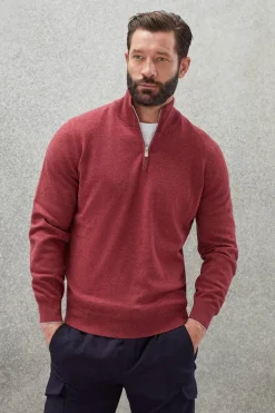 Cashmere Half-Zip Turtleneck Sweater