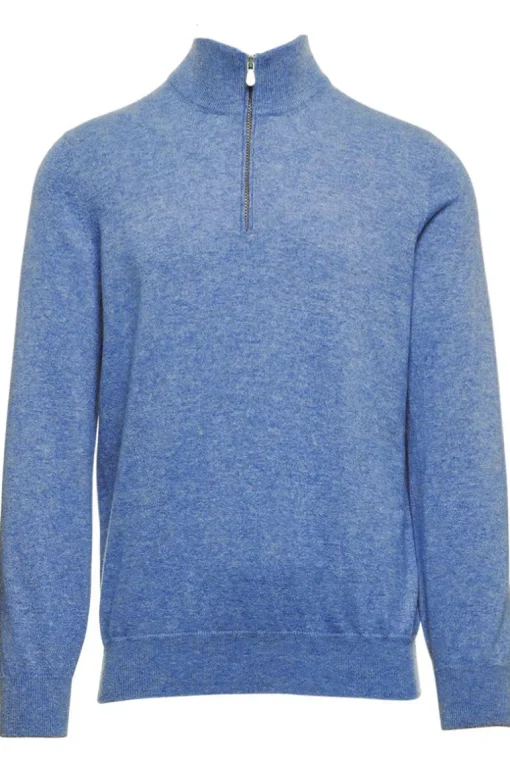 Cashmere Half-Zip Turtleneck Sweater