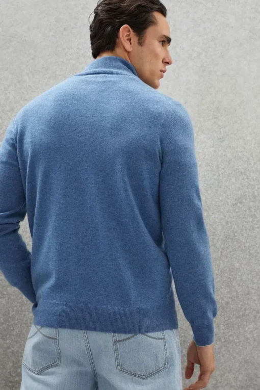 Cashmere Half-Zip Turtleneck Sweater