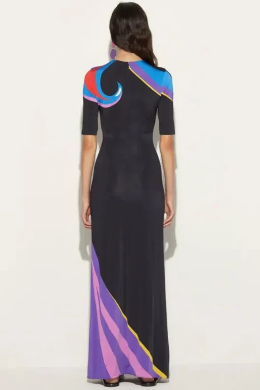 Cigni-Print Long Dress