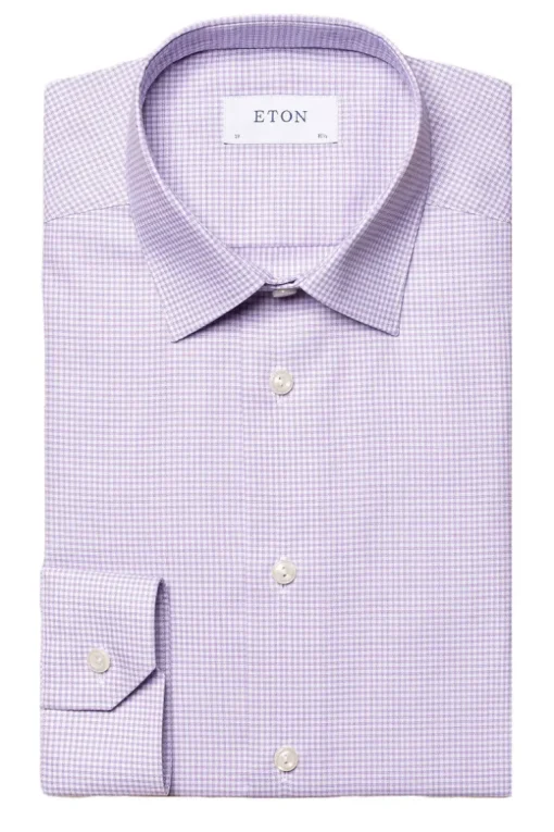 Contemporary Fit Micro Check Twill Shirt