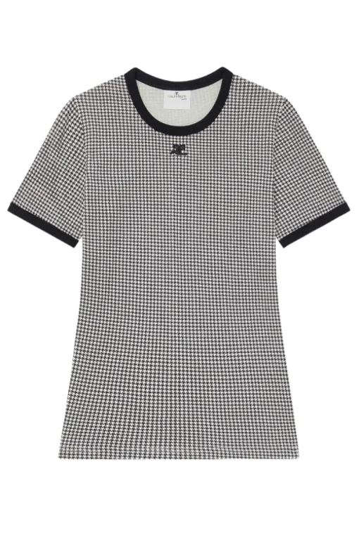 Contrast Houndstooth T-Shirt