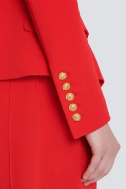 Crepe 6-Button Jacket
