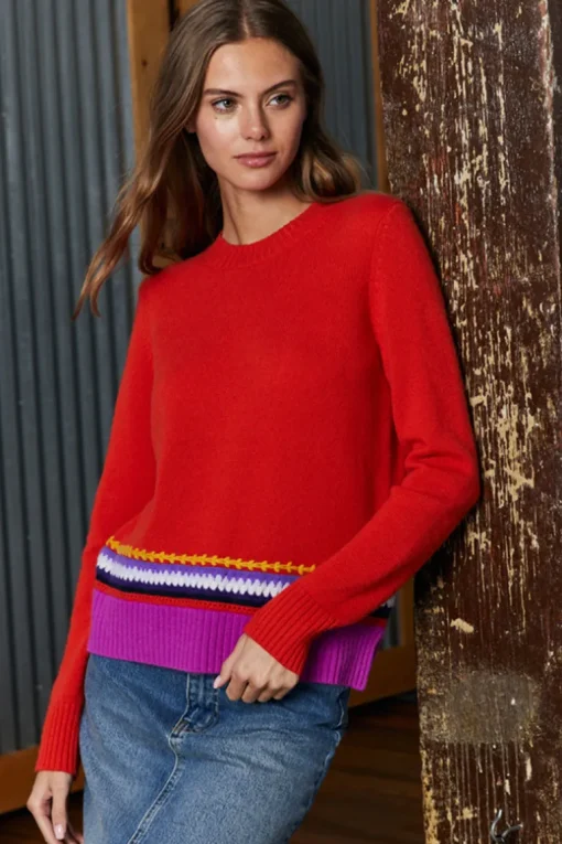 Crochet Border Boxy Crew