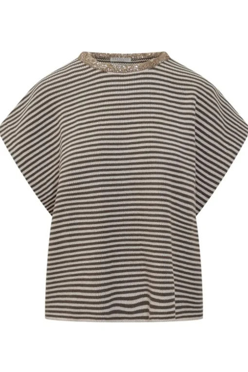 Dazzling Collar Striped Top