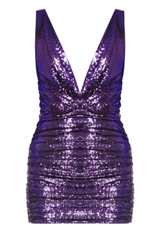 Deep V-neck Mini Dress