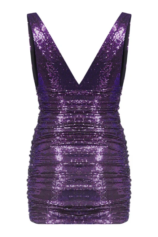 Deep V-neck Mini Dress