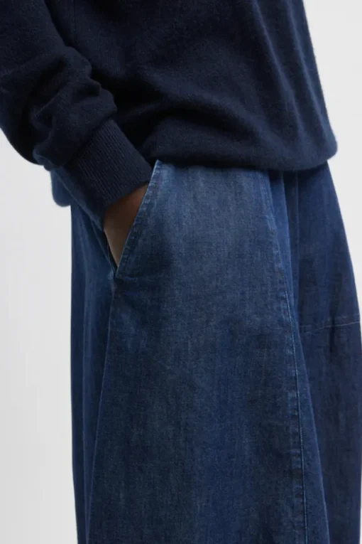 Denim Asymmetrical Balloon Skirt