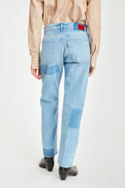 Denim Pant With Washed Patches