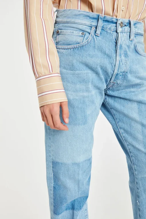 Denim Pant With Washed Patches
