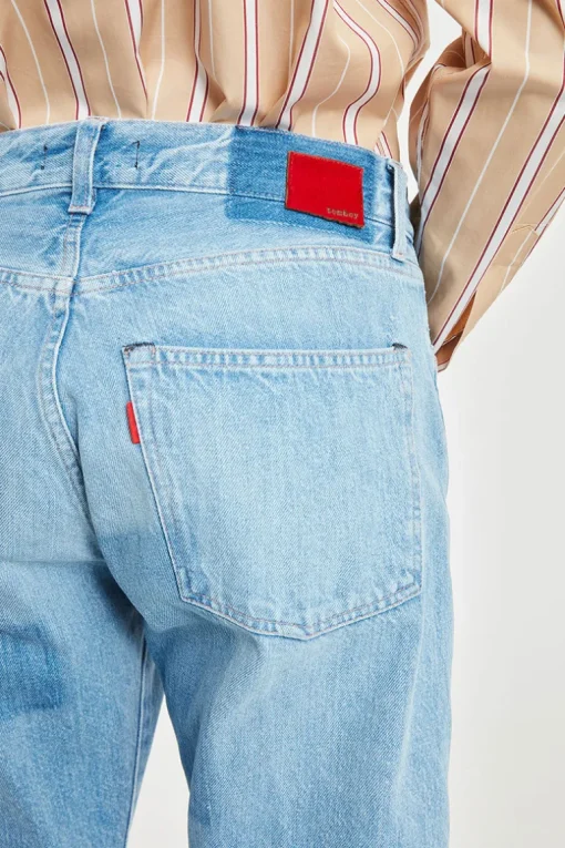 Denim Pant With Washed Patches