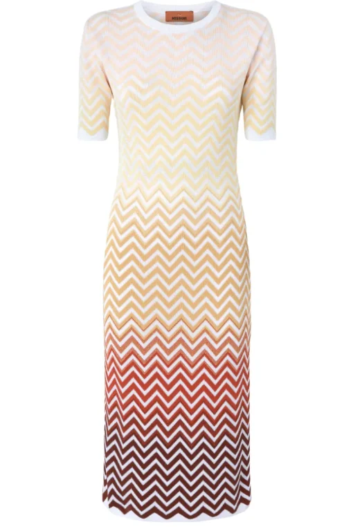 Dégradé Chevron Midi Dress