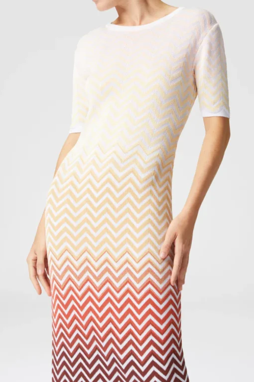Dégradé Chevron Midi Dress