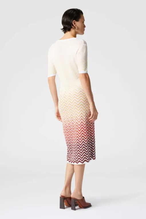 Dégradé Chevron Midi Dress