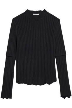 Distressed Ribbed Sweater
