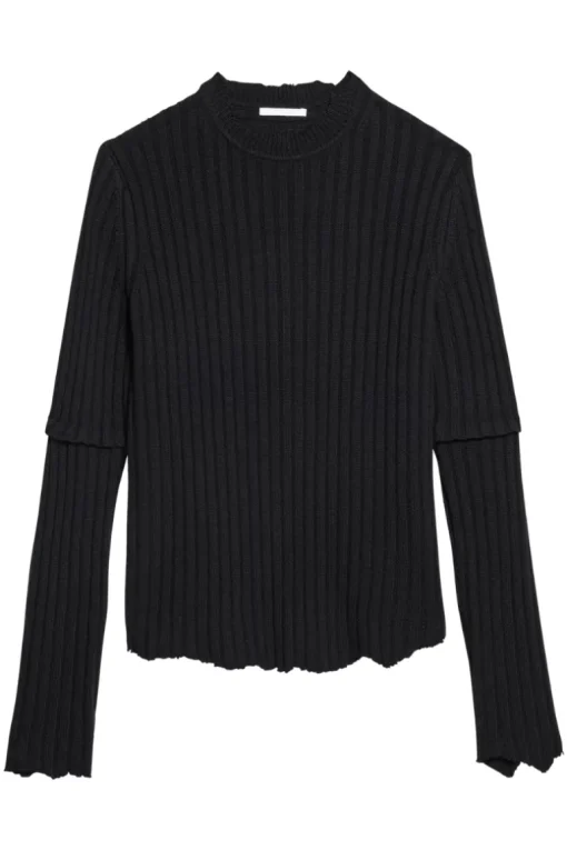 Distressed Ribbed Sweater