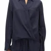 Draped Crossover Shirt