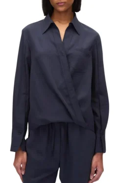 Draped Crossover Shirt