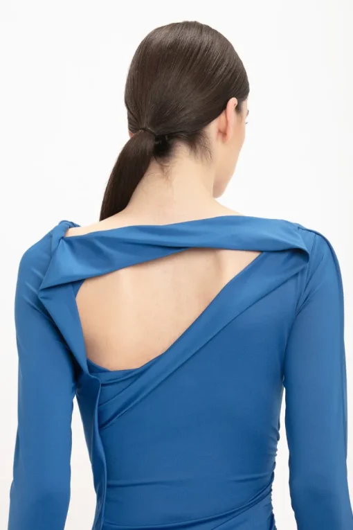 Draped Jersey Midi Dress