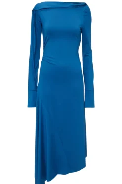 Draped Jersey Midi Dress