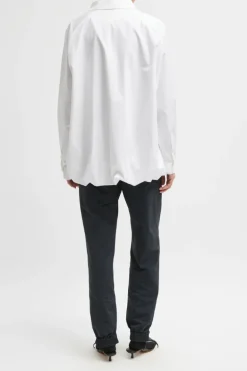 Eco Poplin Bubble Hem Shirt Jacket
