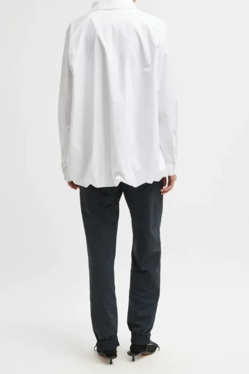 Eco Poplin Bubble Hem Shirt Jacket
