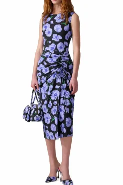 Floral-Print Dress With Drawstring