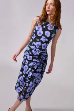Floral-Print Dress With Drawstring