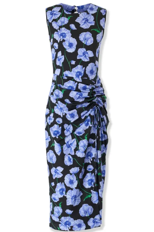 Floral-Print Dress With Drawstring