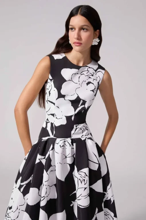 Floral-Print Midi Dress