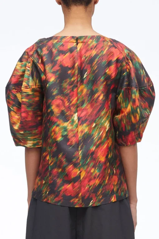 Flowers In Motion Cotton Canvas Top