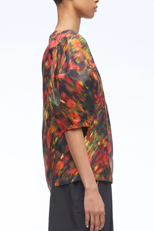 Flowers In Motion Cotton Canvas Top