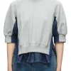 French Terry Denim Combo Top