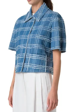 Fringed Check Jacket