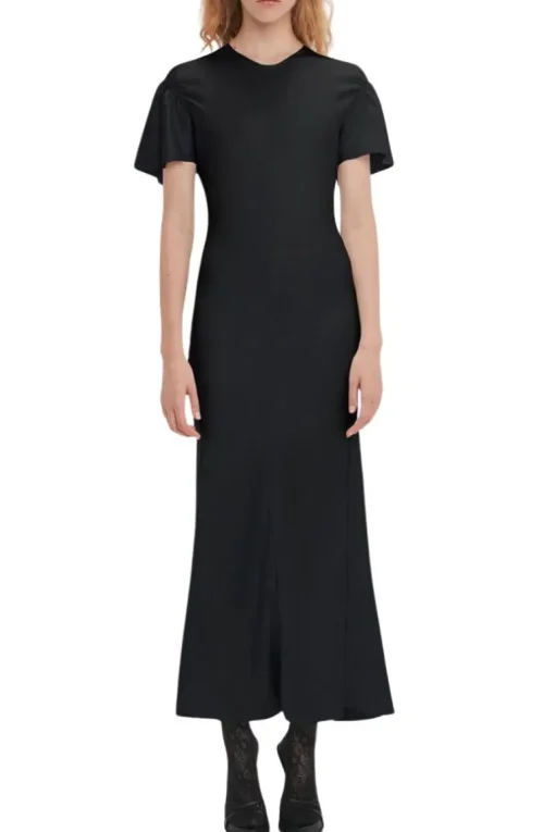 Gathered Sleeve Midi Dress